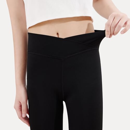 Girl's Leggings Solid Color Flare Pants Kids Dance Workout Yoga Bootcut Active Leggings Full Length Bell Bottoms