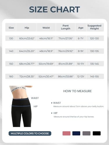 Girls Athletic Leggings with Pockets Girls Sports Leggings Full Length Yoga Workout Active Leggings Pants for Teen Girls (Pack of 1,Gray)