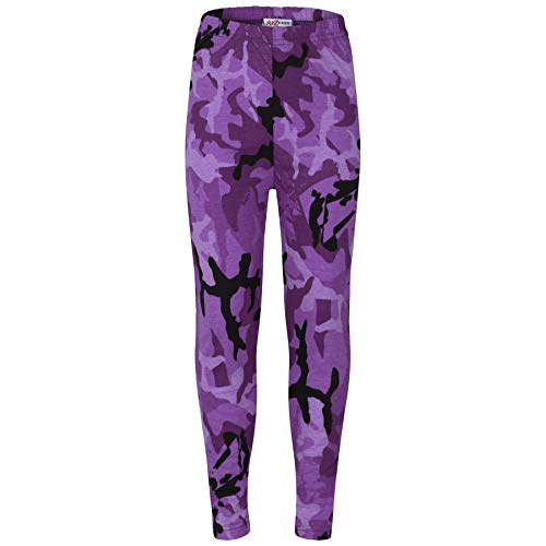 A2Z 4 Kids Girls Leggings Kids Designer's Camouflage Print Trendy Fashion - A2Z Camo Legging Purple 7-8