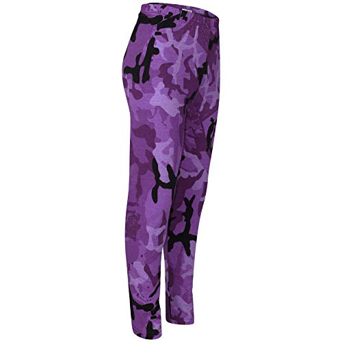 A2Z 4 Kids Girls Leggings Kids Designer's Camouflage Print Trendy Fashion - A2Z Camo Legging Purple 7-8