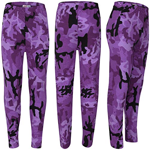A2Z 4 Kids Girls Leggings Kids Designer's Camouflage Print Trendy Fashion - A2Z Camo Legging Purple 7-8