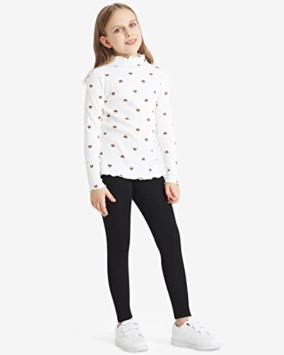 Adorel Girls Leggings Cotton Full Length Plain Pack of 2 Black 6-7 Years (Manufacturer Size: 130)