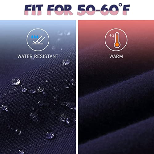 BALEAF Youth Girls Fleece Lined Leggings Winter Warm High Waisted Kids Athletic Trousers Hiking Running Yoga Navy Blue M