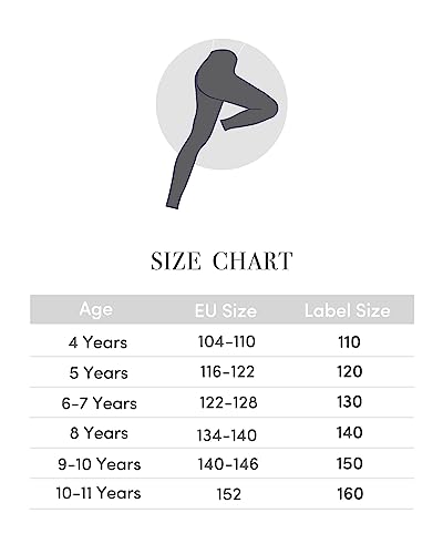 Adorel Girls Leggings Cotton Full Length Plain Pack of 2 Black 6-7 Years (Manufacturer Size: 130)