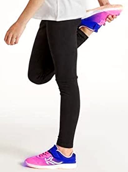 Bahob® Girl’s Leggings Plain Pants for Kids Full Length Skin Tight, Stretch Fit Cotton Legging 5-6 to 13-14 Years (9-10 Years, Black)