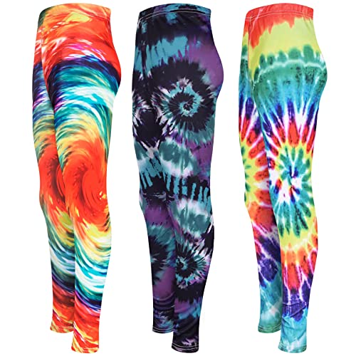 A2Z 4 Kids Girls Pack of 3 Legging 3D Tie Dye Print Trendy - Tie Dye 256 Legg 3 Pack 7-8