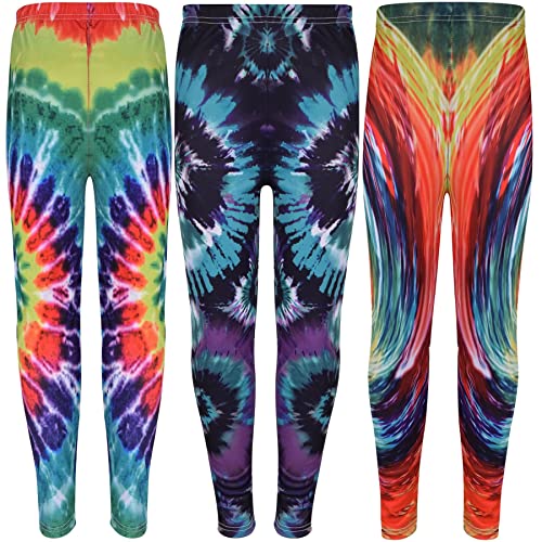 A2Z 4 Kids Girls Pack of 3 Legging 3D Tie Dye Print Trendy - Tie Dye 256 Legg 3 Pack 7-8