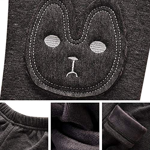 LAEMILIA Toddler Kids Girls Winter Warm Knit Pants Winter Thick Fleece Lined Stretch Thermal Leggings Tights Christmas (7-8 Years/tag 130, Grey)