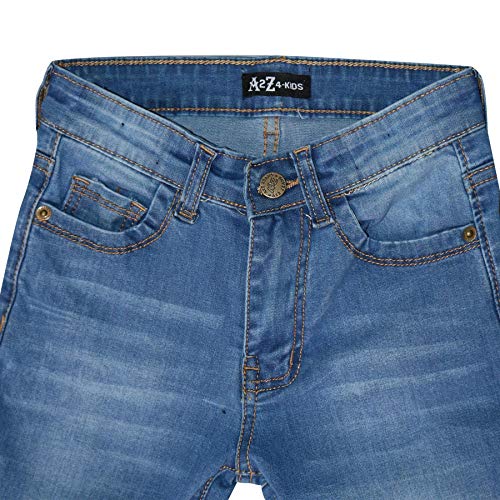 A2Z 4 Kids Kids Mid Blue Denim Stretchy Pants Girls Fashion - Girls Jeans JN25 Mid Blue_11-12