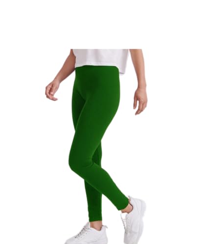 Girls Plain Legging Full Length (Ages 2 3 4 5 6 7 8 9 10 11 12 13 Costume) Dance Stretch Teen (Nativity Green)