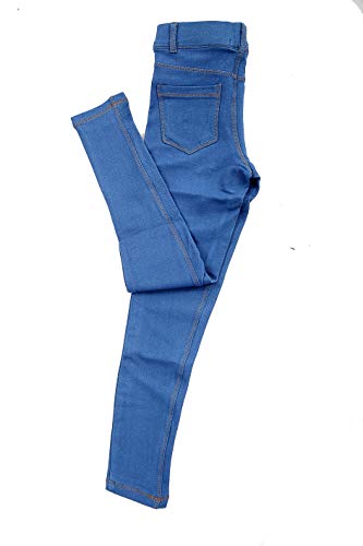 Kids Girls' Skinny Denim Jeans School Uniform Stretchy Jeggings Children Pants 4-13 Years (11-12 Years, Denim Blue Jeggings)