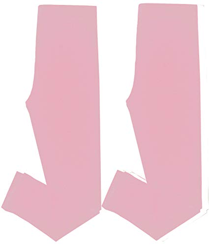 Gimbles® New 2 Pack Girls Kids Children Plain Stretchy 95% Cotton Black Brown Pink Leggings Ages 1 to 13 (BABY PINK, 10/11 Y)