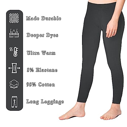 Sock Stack Leggings Pack of 2 Girls Black Legging Everyday Comfort Fit Super Soft Legging Cotton Rich with Added Stretch, 13 Years