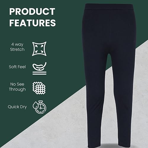 2 Pack Girl's Kid's Children Plain Stretch fit 95% Cotton Girls Leggings for Age Range 5 to 14 for Dance, Yoga, Exercise, Running or Dailywear (13/14 Years, Black)