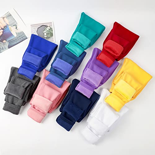 Witwot Girls Fleece Lined Leggings Thermal Winter Pants Black Trouser Pink 9-10 Years