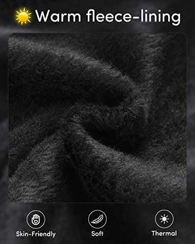 Domee Girls Fleece Lined Leggings Cotton Warm Winter Thermal Thick Trousers Black 8-9 Years (Manufacturing Size 150)