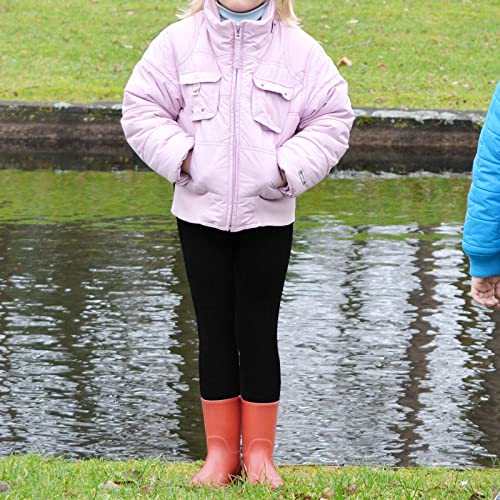 Witwot Girls Fleece Lined Leggings Thermal Winter Pants Black Trouser Pink 9-10 Years