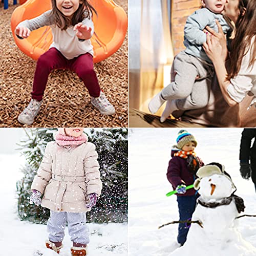 Witwot Girls Fleece Lined Leggings Thermal Winter Pants Black Trouser Pink 9-10 Years