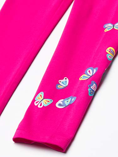 Amazon Essentials Girls' Leggings (Previously Spotted Zebra), Pack of 5, Black Dots/Pink/White Floral/Yellow/Butterfly, 6-7 Years