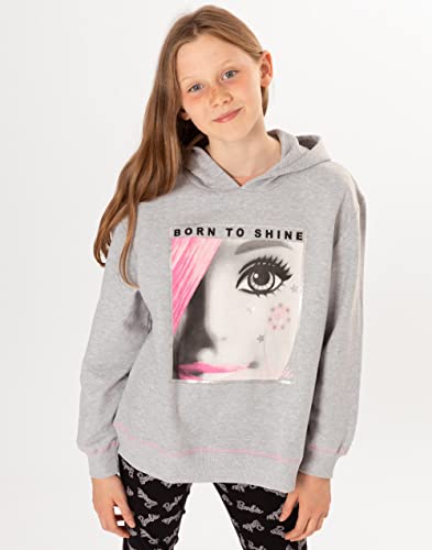 Barbie Hoodie & Leggings For Girls | Kids Doll Grey Jumper with Logo Black Leggings Loungewear Children Clothes 5-6 Years
