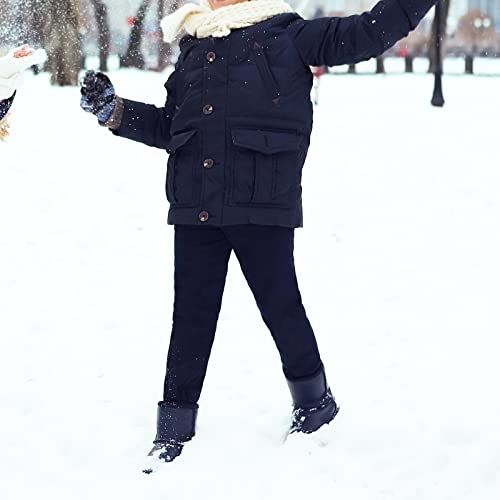 KEREDA Girls Fleece Lined Leggings Thermal Leggings Kids Warme Winter Pants Trousers 4-13 Years Pack of 2 Black/Black