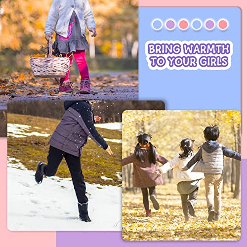 KEREDA Girls Fleece Lined Leggings Thermal Leggings Kids Warme Winter Pants Trousers 4-13 Years Pack of 2 Black/Black