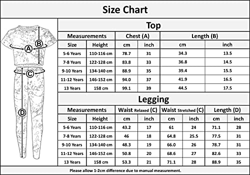 A2Z 4 Kids Girls Crop Top & Legging Designer's Pastel Splash Print Trendy - Splash 240 Crop Legging Set 11-12