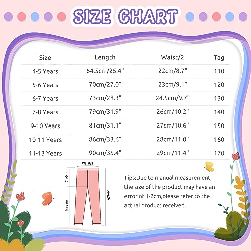 KEREDA Girls Fleece Lined Leggings Thermal Leggings Kids Warme Winter Pants Trousers 4-13 Years Pack of 2 Black/Black