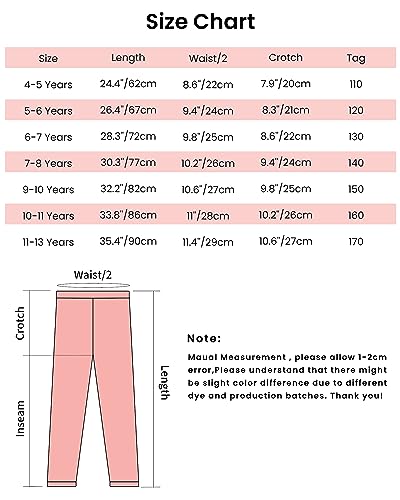 Auranso Girls Fleece Lined Thermal Leggings Cotton Winter Warm Thick Trousers Tights for Kids Black, 6-7 Years
