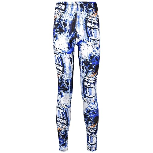 Kids Girls Legging Summer Trendy Fashion Stretchy - Tie Dye 257 Legging Blue 7-8