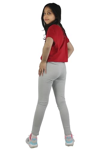 Bahob® 2 Pack Girl’s Leggings Pants for Kids Full Length Skin Tight, Stretch Fit Cotton Legging 5-6 to 13-14 Years (GPL-49-A 7-8 Years)