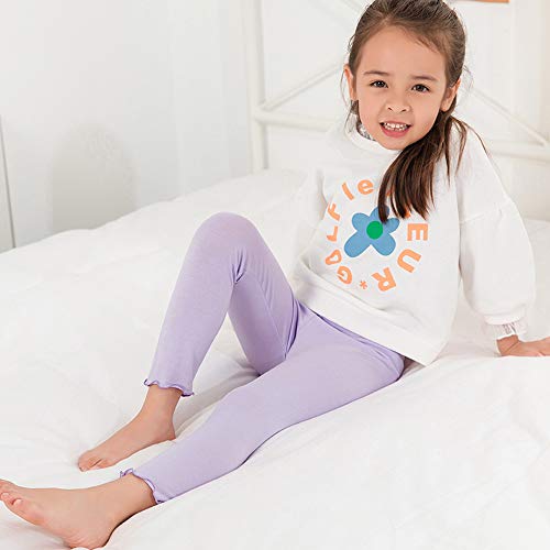 Kids Girls Leggings 4 Pack Multicolor Full Length Lightweight and Comfortable Pant Trouser Girl Active Leggings 3-4Years（100）