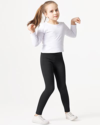 Adorel Girls Leggings Cotton Full Length Plain Pack of 3 Black 4-5 Years (Manufacturer Size: 110)