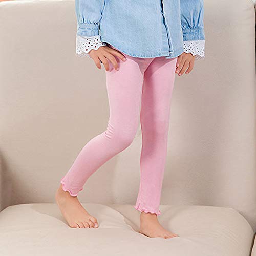 Kids Girls Leggings 4 Pack Multicolor Full Length Lightweight and Comfortable Pant Trouser Girl Active Leggings 3-4Years（100）