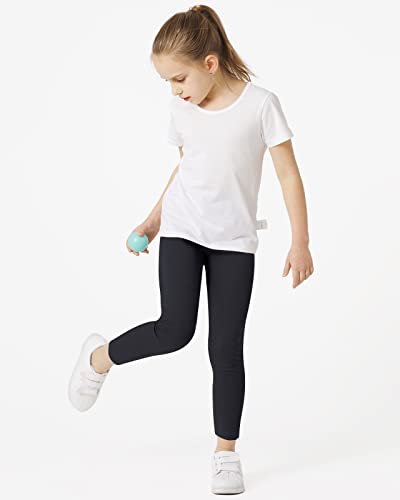 Adorel Girls Leggings Cotton Full Length Plain Pack of 3 Black 4-5 Years (Manufacturer Size: 110)