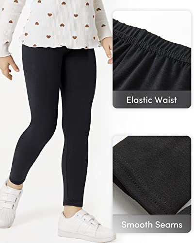 Adorel Girls Leggings Cotton Full Length Plain Pack of 3 Black 4-5 Years (Manufacturer Size: 110)