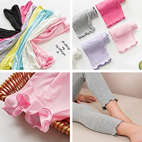 Kids Girls Leggings 4 Pack Multicolor Full Length Lightweight and Comfortable Pant Trouser Girl Active Leggings 3-4Years（100）