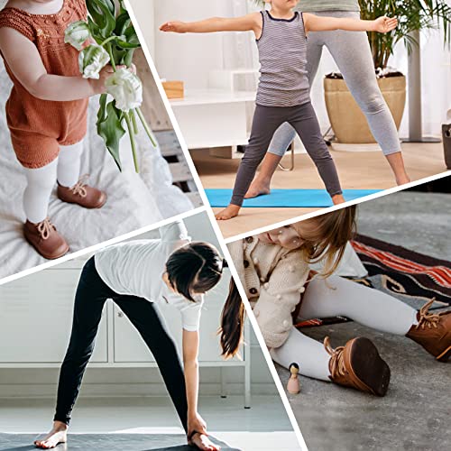 KEREDA Girls Black Leggings Kids Full Length Plain Cotton Stretchy Pants 5-13 Years 3 Packs