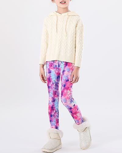 Adorel Girls Fleece Lined Leggings Thermal Trousers Winter Pack of 2 Galaxy 8-9 Years (Manufacturer Size: 140)