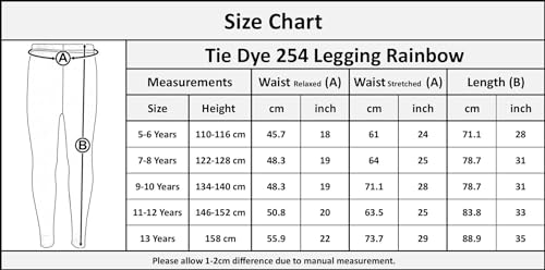A2Z 4 Kids Girls Childrens Rainbow Galaxy - Tie Dye 254 Legging Rainbow_11-12