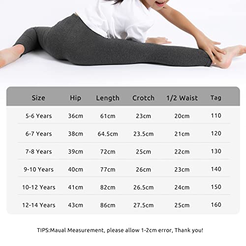 KEREDA Girls Black Leggings Kids Full Length Plain Cotton Stretchy Pants 5-13 Years 3 Packs