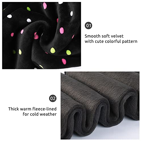 KEREDA Girls Fleece Lined Leggings Thermal Leggings Kids Cute Printed Warme Winter Pants Trousers 3-12 Years Pack of 2