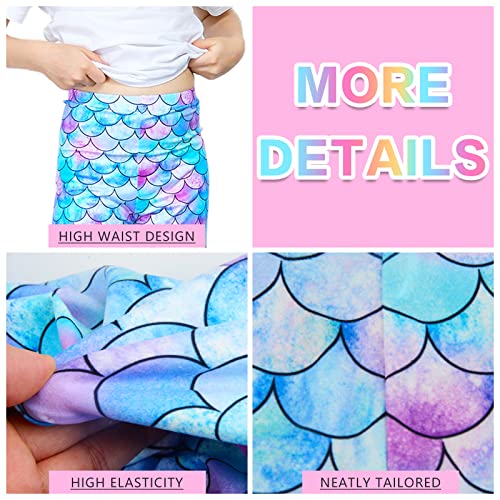 Nidoul Kid Girls Unicorn Rainbow Mermaid Leggings Soft Stretchy Pants High Waist Slim Tights