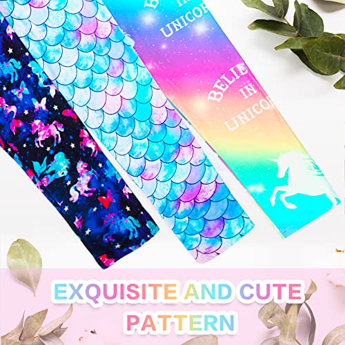 Nidoul Kid Girls Unicorn Rainbow Mermaid Leggings Soft Stretchy Pants High Waist Slim Tights