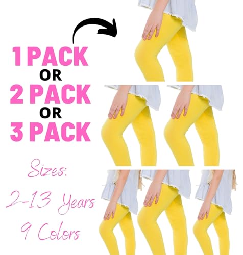 SOFTSAIL Girls Full Lenght Cotton Leggings for Kids I Children Plain Cotton Leggings for School Dance Play Casual Wear I Stretchy Elastic Solid Soft Pants for Kids, 2-13 Years Brown