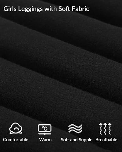 Witwot 5 Pack Girls Leggings Kids Toddler Leggings Pants Girls School Trouser 9-10 Years Black