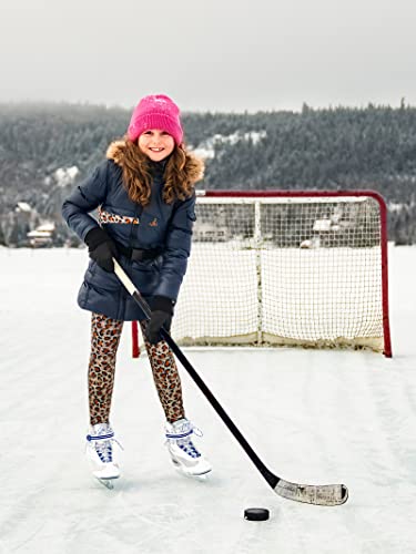 TODDOR 3 Pack Girls' Fleece Lined Leggings Winter Warm Thick Printed Trousers Toddler Ankle Length Pants