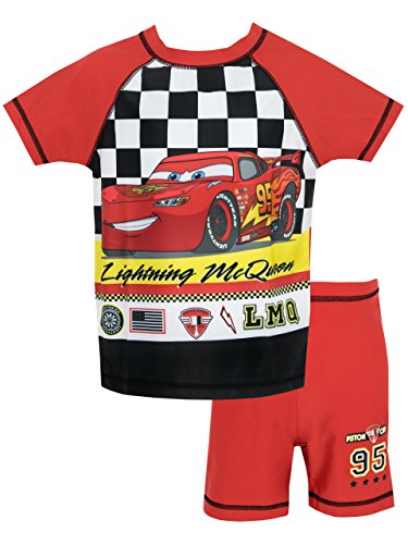 Disney Cars Boys Lightning McQueen Two Piece Swim Set, Multicoloured, 3-4 Years