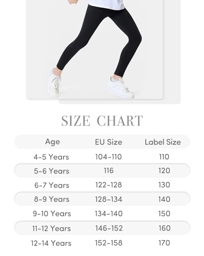 Domee Girls Leggings Cotton Full Length Plain Toddler Trousers Pack of 3 Black 5-6 Years (Manufacturer Size 120)