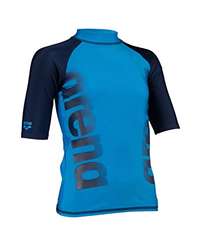 Arena Kids' Graphic UV Protection Short-Sleeve Shirt Turquoise-Navy